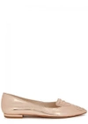 SOPHIA WEBSTER BIBI ROSE GOLD LEATHER FLATS