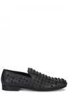 JIMMY CHOO BLACK STUDDED LEATHER LOAFERS