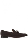 MAGNANNI DARK BROWN TASSELLED SUEDE LOAFERS,1966660