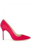 MANOLO BLAHNIK BB 105 PINK SUEDE PUMPS