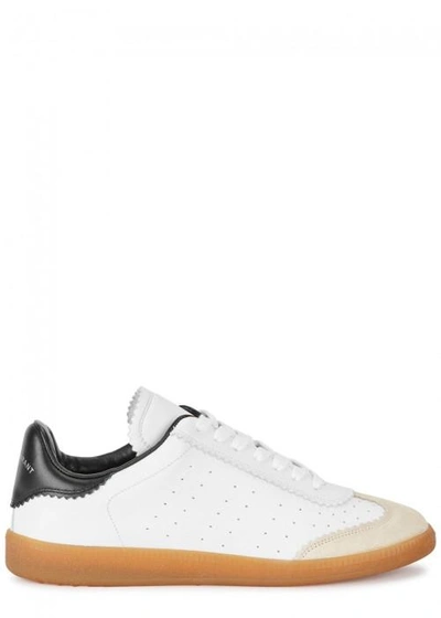 Isabel Marant Bryce White Low Top Sneakers With Suede Insert And Logo Detail In Leather Woman