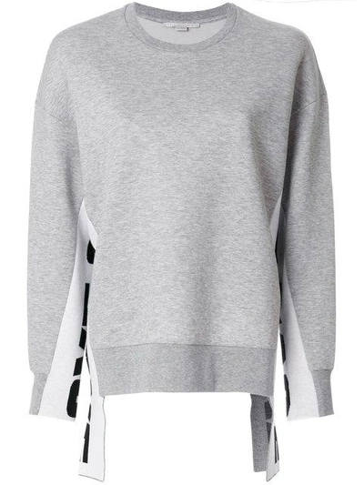 Stella Mccartney Embellished Cotton-blend Sweatshirt In Grey Melange