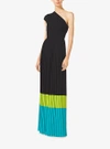 MICHAEL KORS COLOR-BLOCK PLEATED ONE-SHOULDER GOWN,464PRF699A