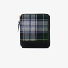 Comme Des Garçons Green Tartan Print Zip Around Wallet In Green