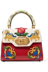DOLCE & GABBANA WELCOME SMALL EMBROIDERED LEATHER TOTE