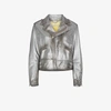 Golden Goose Chiodo Distressed Metallic Leather Biker Jacket In Metallic