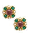 BEN-AMUN Crystal Multicolored Clip-On Earrings,0400096890039