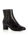 REBECCA MINKOFF WOMEN'S ISLEY EMBELLISHED LEATHER BLOCK HEEL BOOTIES,M5131012