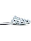 Alexander Wang Amelia Studded Denim Slippers In Blue
