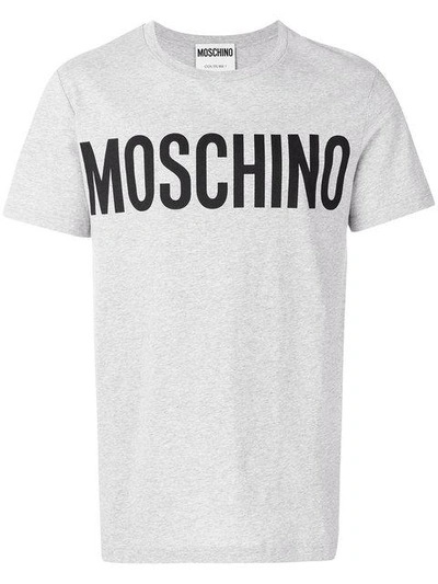 Moschino Logo Print Short-sleeve T-shirt In Light Grey