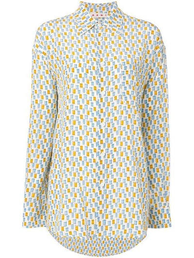Marni Printed Relaxed Shirt In Neutrals