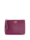 GIGI NEW YORK All-in-One Python-Embossed Leather Clutch