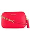 Michael Michael Kors Ginny Grained-effect Crossbody Bag In Bright  Red