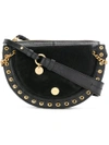 See By Chloé Kriss Small Grained Leather & Suede Crossbody In Black/gold