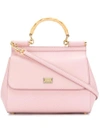 Dolce & Gabbana Sicily Small Leather Cross-body Bag In Pink