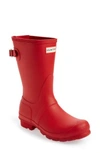 Hunter Original Short Back Adjustable Rain Boot In Military Red