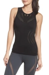 Alo Yoga Lark Mesh Detail Seamless Tank In Black