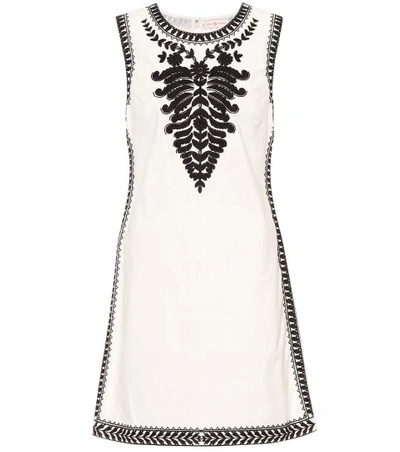 Tory Burch Embroidered Dress In New Ivory