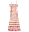 Dodo Bar Or Embroidered Cotton Dress In Red