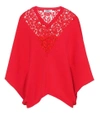 VALENTINO LACE-TRIMMED PONCHO,P00304048