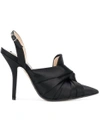 N°21 Slingback Twisted Detail Pumps In Black