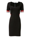 MUGLER Striped Black Knit Dress,18R1RO1017630B