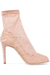 DOLCE & GABBANA STRETCH-LACE AND TULLE SOCK BOOTS