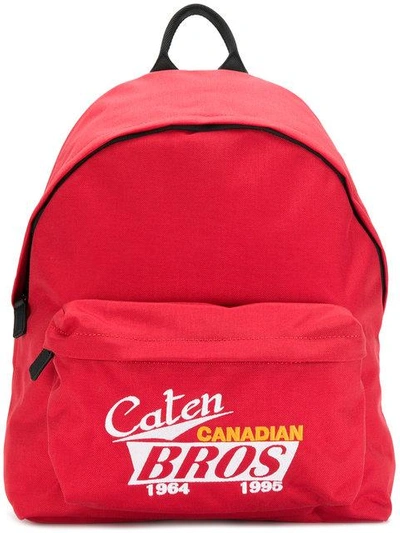 Dsquared2 Caten Canadian Bros Backpack In Red