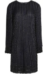 GANNI Quincy bead-embellished tulle mini dress,US 4772211930247636