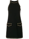 MOSCHINO MOSCHINO STUDDED CREPE MINI DRESS - BLACK,J0415052412587899