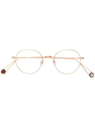 Ahlem Classic Round Glasses In Rose Gold