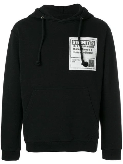 Maison Margiela Hooded Cotton Sweatshirt With Patch In Black