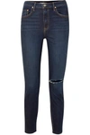 GRLFRND KENDALL DISTRESSED HIGH-RISE SKINNY JEANS