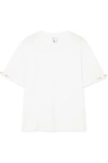 MOTHER OF PEARL CHARLIE FAUX PEARL-EMBELLISHED COTTON-JERSEY T-SHIRT