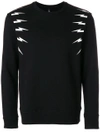 NEIL BARRETT lightning bolt print sweatshirt,PBJS333AG517S12582047