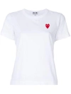 Comme Des Garçons Play White Red Heart Short Sleeve T-shirt In White