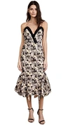 TALULAH ELOQUENCE FLORAL STRAPLESS MIDI DRESS