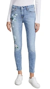 7 FOR ALL MANKIND THE FLORAL PAINTED ANKLE SKINNY JEANS