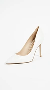 Sam Edelman Beth Croc-effect Leather Pumps In Bright White