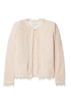 Iro Shavani Frayed Cotton-blend Bouclé Jacket In Blush