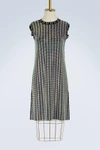 Gucci Crystal Embroidered Ribbed Knit Dress In Black/multi