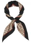 Gucci Gg Bee-print Silk Scarf In Black And Red