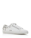 Ash Women's Dazed Star Studded Leather Lace Up Sneakers In White/silver