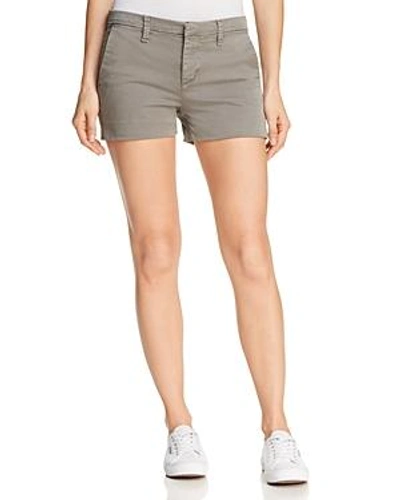 J Brand Clara Mid-rise Luxe Twill Shorts In Zinc