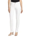 Lafayette 148 Thompson Dynamic Herringbone Jacquard Slim-leg Jeans In White