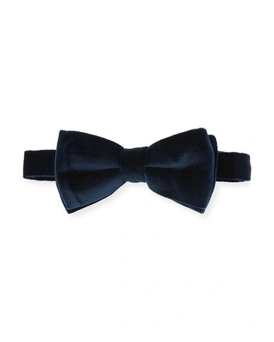 ETON VELVET BOW TIE, NAVY,PROD206670071