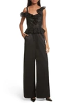 REBECCA TAYLOR MALORIE OFF THE SHOULDER EMBROIDERED SILK JUMPSUIT,017259P984