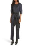 REBECCA TAYLOR BROKEN SATEEN JUMPSUIT,017259P046