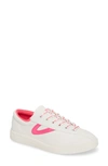 Tretorn Women's Nylite Plus Lace Up Sneakers In Vintage White/ Neon Fuchsia