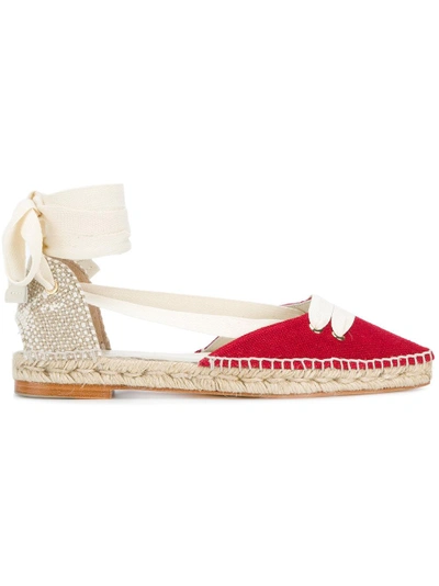 Manolo X Castaner Flat Lace-up Espadrilles